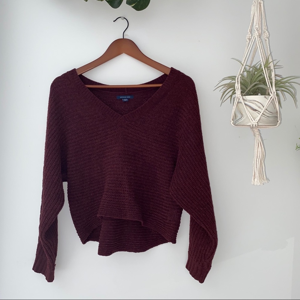 Maroon Cropped Sweater